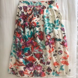Lands End floral skirt